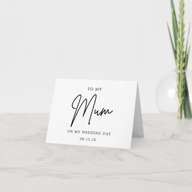 Minimalistisk Chic Till min mamma på min bröllopsd Tack Kort (Framsida)
