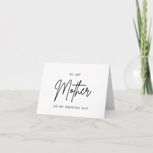 Minimalistisk Chic till mitt Mor på min Bröllopsda Tack Kort