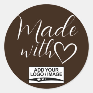 Minimalistisk choklad brun med Logotypen Kärlek Runt Klistermärke