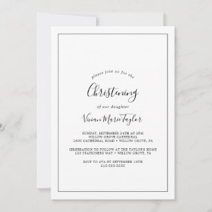 Minimalistisk Christening Inbjudningar