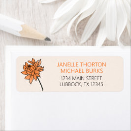 Minimalistisk Chrysanthemum-adressetikett Returadress Etikett