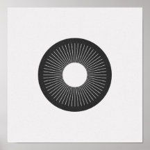 Minimalistisk cirkel Iris Black and White Poster
