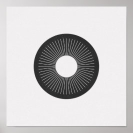Minimalistisk cirkel Iris Black and White Poster