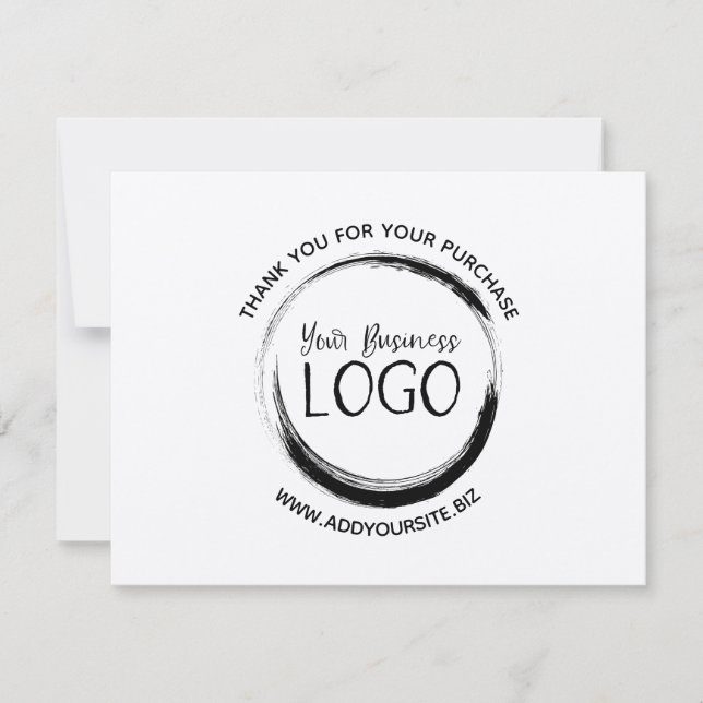 Minimalistisk cirkel logotyp köp tack kort (Framsida)