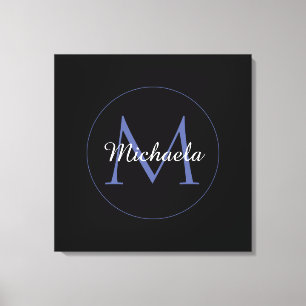 Minimalistisk cirkel, modernt monogram, inledande canvastryck