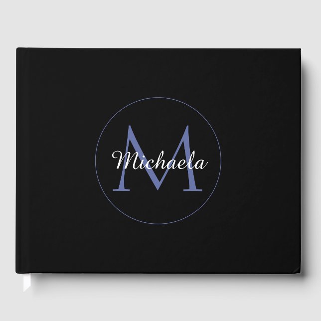 Minimalistisk cirkel, modernt monogram, inledande  gästböcker (Framsida)