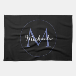 Minimalistisk cirkel, modernt monogram, inledande  kökshandduk