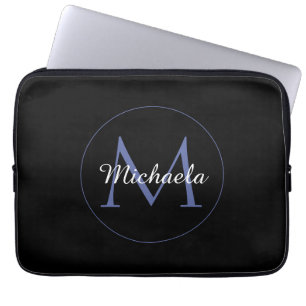 Minimalistisk cirkel, modernt monogram, inledande laptop fodral