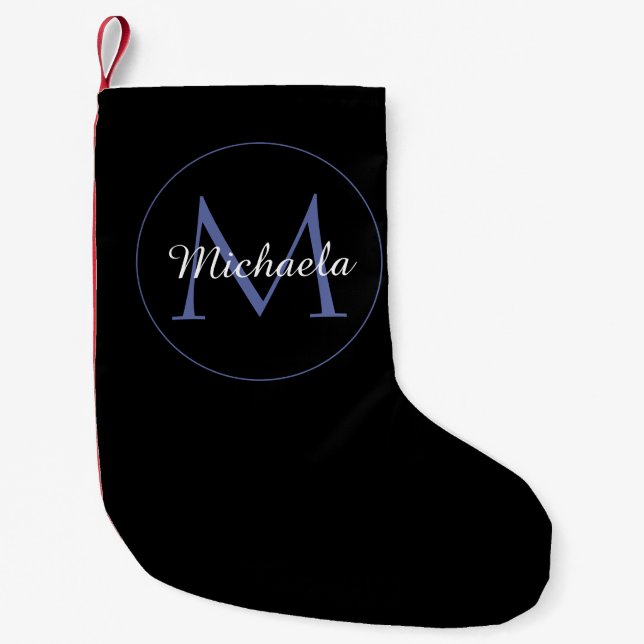 Minimalistisk cirkel, modernt monogram, inledande  liten julstrumpa (Framsidan)