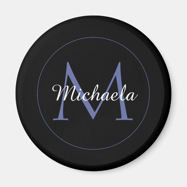 Minimalistisk cirkel, modernt monogram, inledande  magnet (Framsidan)
