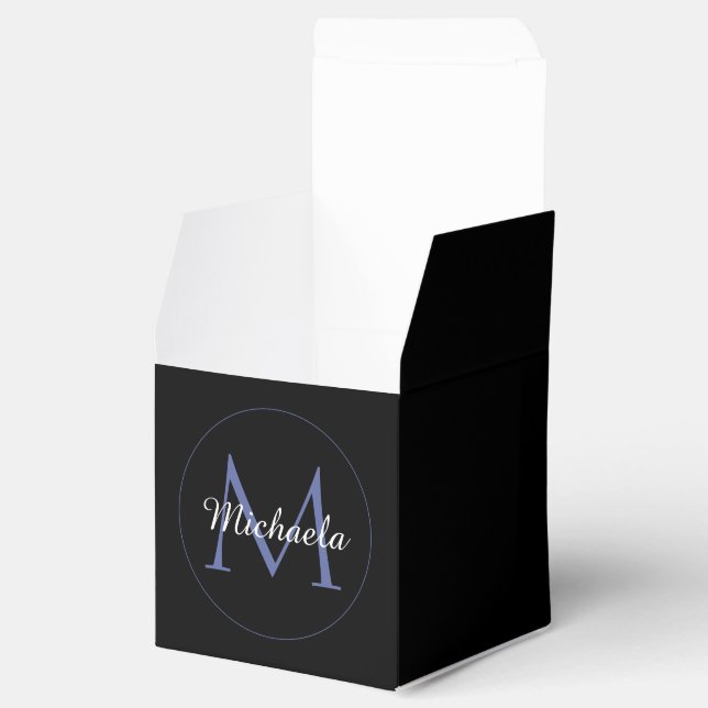 Minimalistisk cirkel, modernt monogram, inledande  presentaskar (Öppnad)