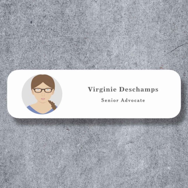 Minimalistisk cirkelfotoanställd i Namn bricka Namnbricka (Minimalist Circle Photo Employee Name Tag)