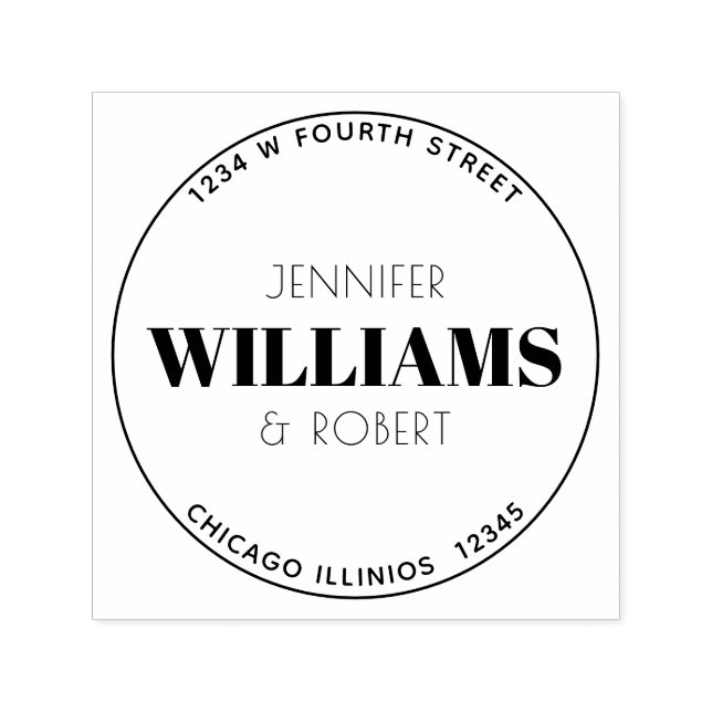 Minimalistisk cirkulär adressetikett självfärgande stämpel (Design)