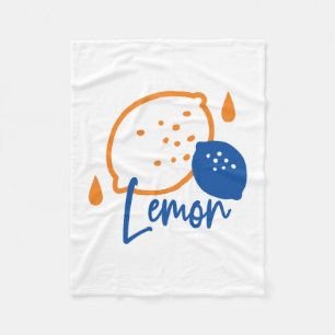Minimalistisk citronkonst - Modern citrusfrukt Fleecefilt