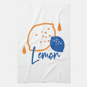 Minimalistisk citronkonst - Modern citrusfrukt Kökshandduk