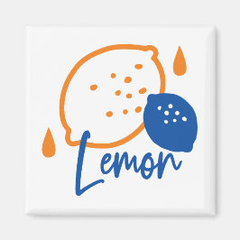 Minimalistisk citronkonst - Modern citrusfrukt Magnet
