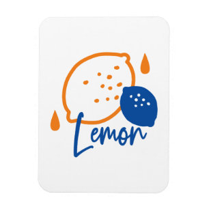Minimalistisk citronkonst - Modern citrusfrukt Magnet