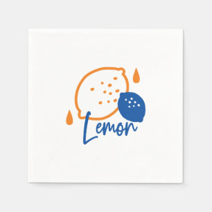 Minimalistisk citronkonst - Modern citrusfrukt Pappersservett