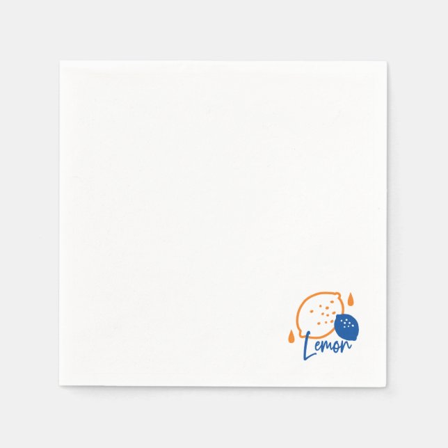 Minimalistisk citronkonst - Modern citrusfrukt Pappersservett (Framsidan)