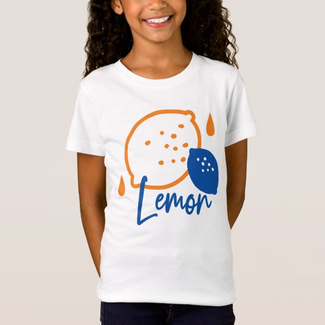 Minimalistisk citronkonst - Modern citrusfrukt T Shirt (Framsida)