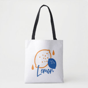 Minimalistisk citronkonst - Modern citrusfrukt Tygkasse