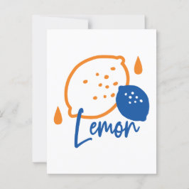 Minimalistisk citronkonst - Modern citrusfrukt Vykort