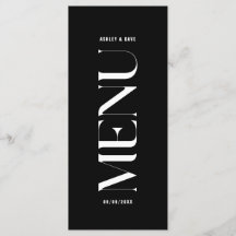 Minimalistisk Classy Black Bröllop Menu