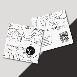 Minimalistisk Classy Black White Abstrakt Mönster Fyrkantigt Visitkort