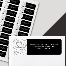 Minimalistisk Classy Black White Abstrakt Mönster Returadress Etikett