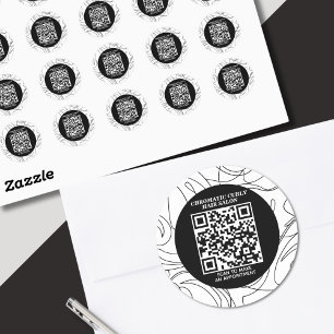 Minimalistisk Classy Black White Abstrakt Mönster Runt Klistermärke