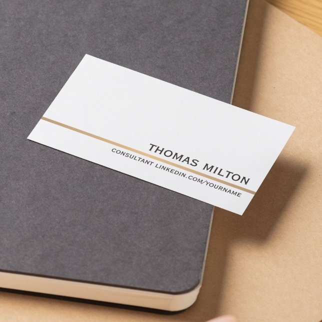 Minimalistisk Clean White Faux Line-konsult för Gu Visitkort (Skapare uppladdad)