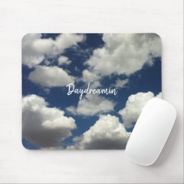 Minimalistisk Cloudy Blå himmel Daydreamin Typogra Musmatta
