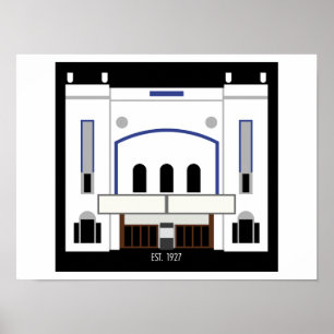 Minimalistisk Columbia-teater (projektionsyta) Poster