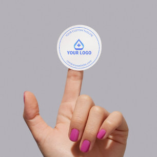 Minimalistisk Cool Blue Hälso Logotyp Webbplats Pr Runt Klistermärke