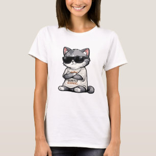 Minimalistisk Cool Katt med Solglasögon & Stil T Shirt
