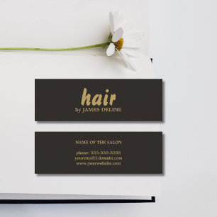 Minimalistisk Coola Black Guld Hair Stylist Mini Visitkort