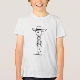 minimalistisk cowboy polis linjekonst t-shirt