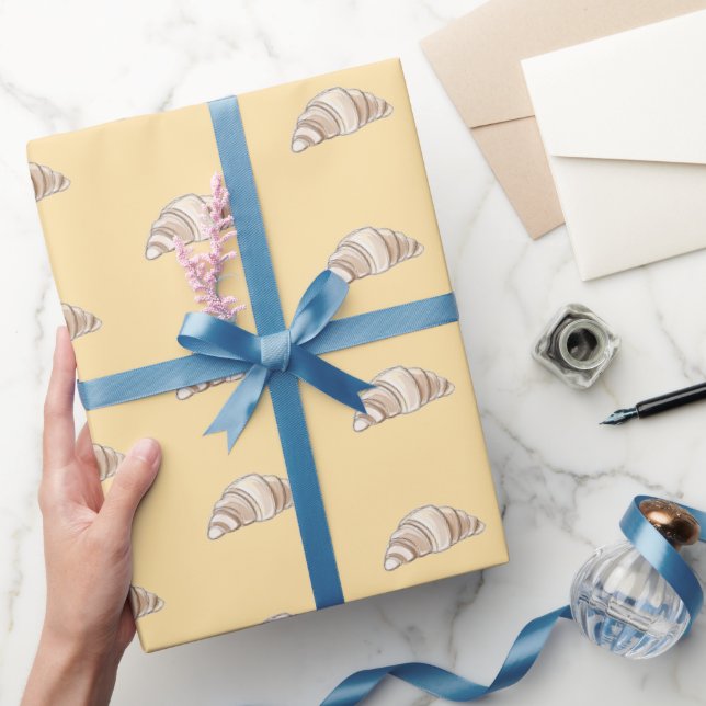 minimalistisk croissant-inslagspapper presentpapper (Gifting)