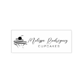 Minimalistisk Cupcake Bageri Bagare Skript  Logo Stämpel