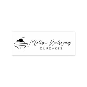 Minimalistisk Cupcake Bageri Bagare Skript Logo Stämpel