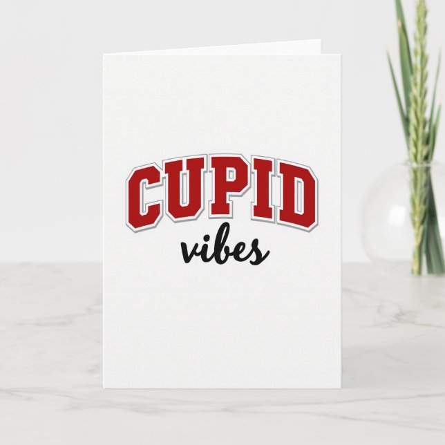 Minimalistisk Cupid Vibes-kort Kort (Framsida)