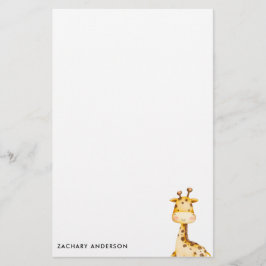 Minimalistisk Cute Baby Giraffe För barn Brevpapper