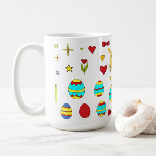 Minimalistisk Cute Glad påsk-tecknad Kaffemugg