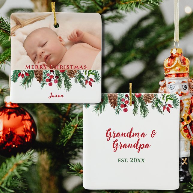 Minimalistisk Cute Grandma och Grandpa Ornament (Minimalist Cute Grandma and Grandpa Ornament
)