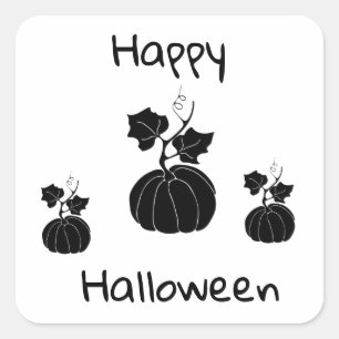 Minimalistisk Cute Happy halloween Fyrkantigt Klistermärke