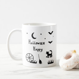 Minimalistisk Cute Happy halloween-kaffe Mugg
