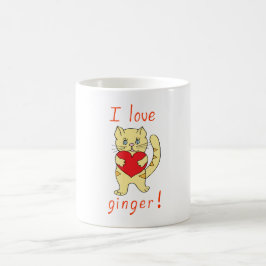 Minimalistisk Cute I kärlek-ingerkatt Kaffemugg