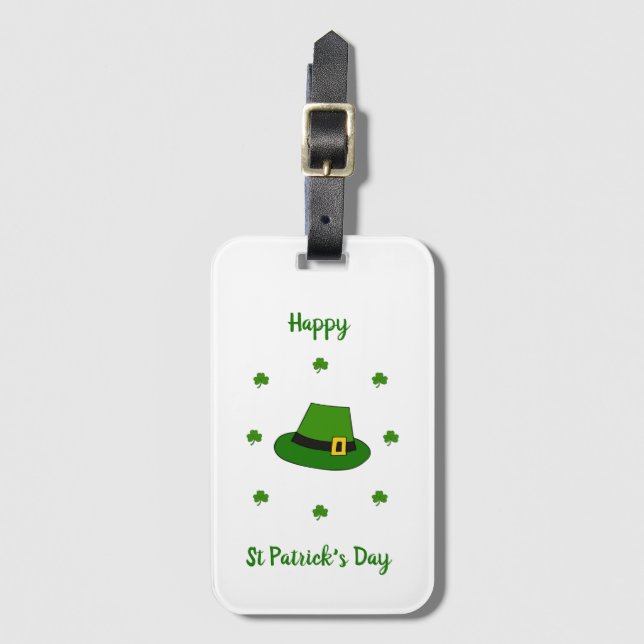 Minimalistisk Cute Lycklig St patrick's day Bagagebricka (Framsida vertikal)