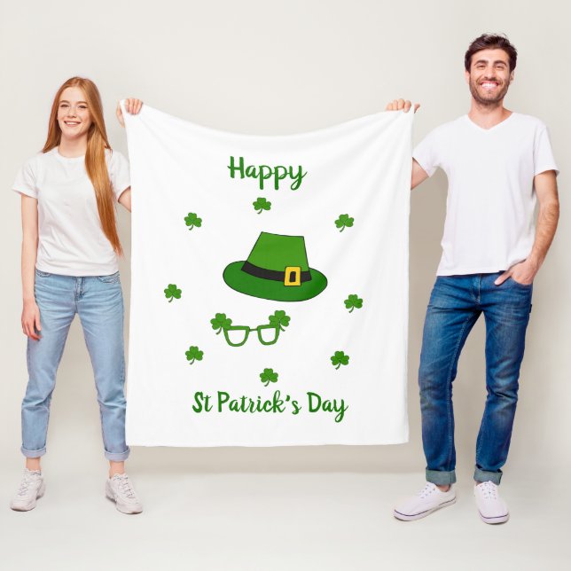 Minimalistisk Cute Lycklig St patrick's day Fleecefilt (På plats)