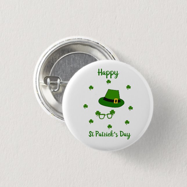 Minimalistisk Cute Lycklig St patrick's day Knapp (Framsida & baksida)